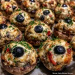 Spooky Stuffed Mushroom Eyeballs