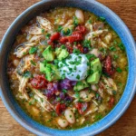Salsa Verde Chicken Chili with Fire Roasted Tomatoes